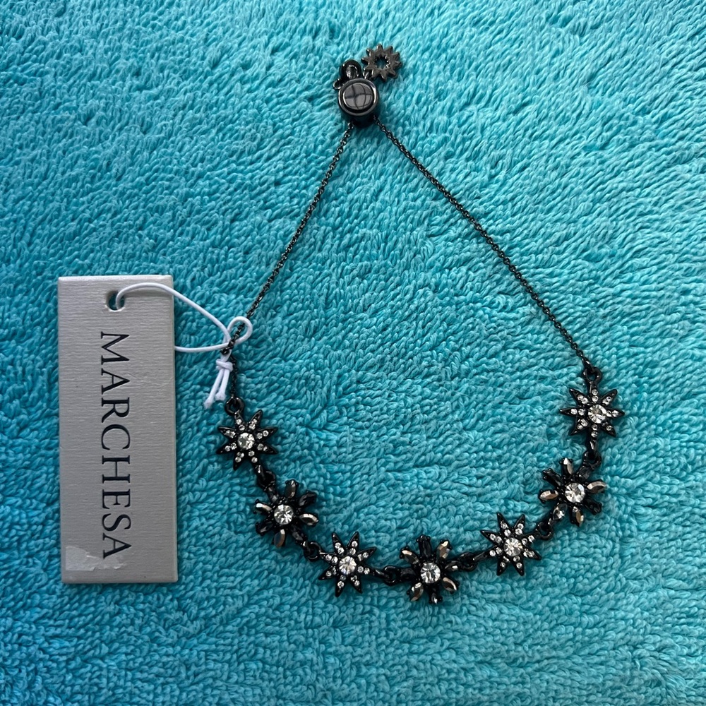 Marchesa Black Flower Bracelet NWT